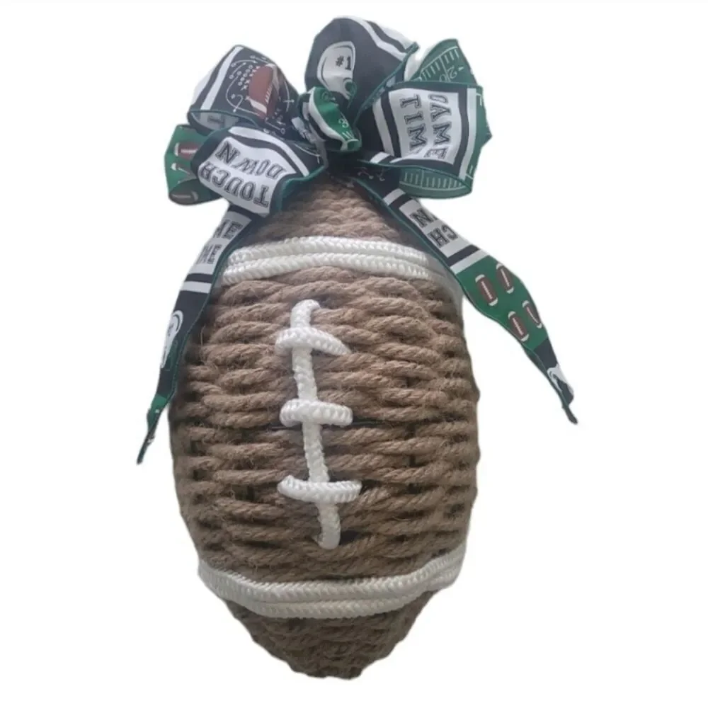 Brown Football Twine Door Hanger / Wreath